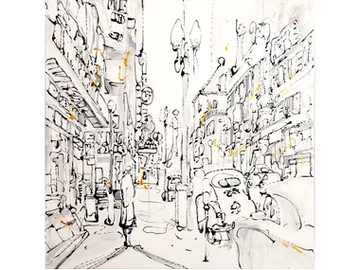 URBAN WOMAN LIGHT - Canvas Painting by NOVOCUADRO ART COMPANY - view 2